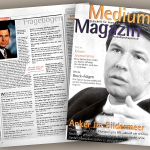 Fundstücke aus dem "medium magazin"-Archiv: Peter Kloeppel im Fragebogen 1997 (links) und rechts auf dem Cover nach den Anschlägen vom 11. September 2001. Schlagzeile: "Anker im Bildermeer"