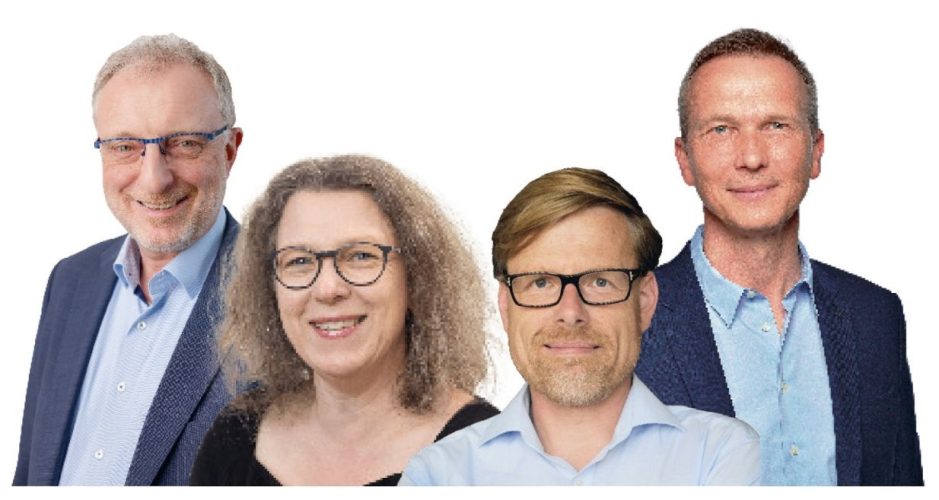 vrnl: Claus Liesegang (LR/MOZ), Nina Harms (Zeitungsgruppe Ostfriesland) , Markus Weckesser (JAB Baden-Württemberg), Holger Paesler (VSZV)